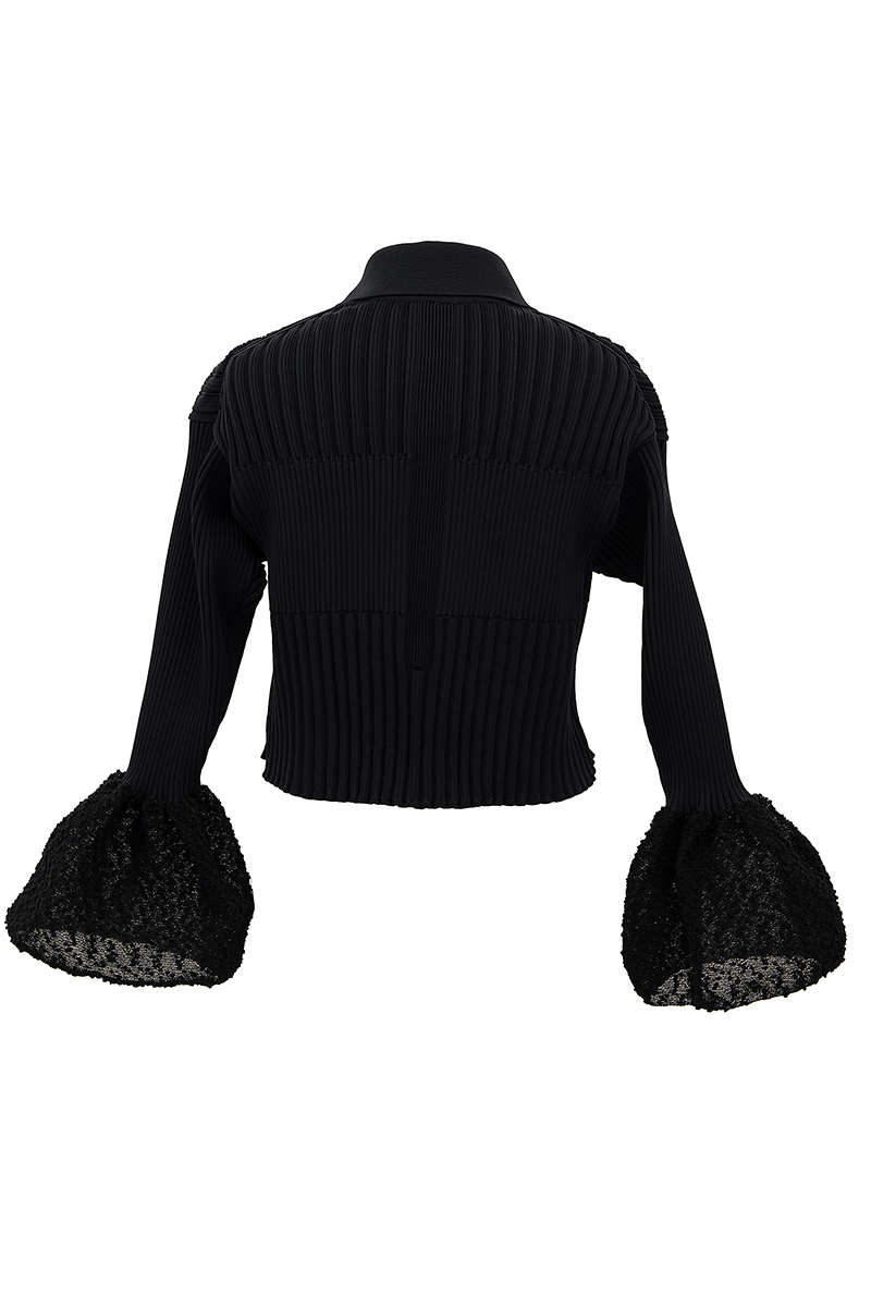 CFCL］Fluted Ornamentクロップドカーディガン-ブラックを